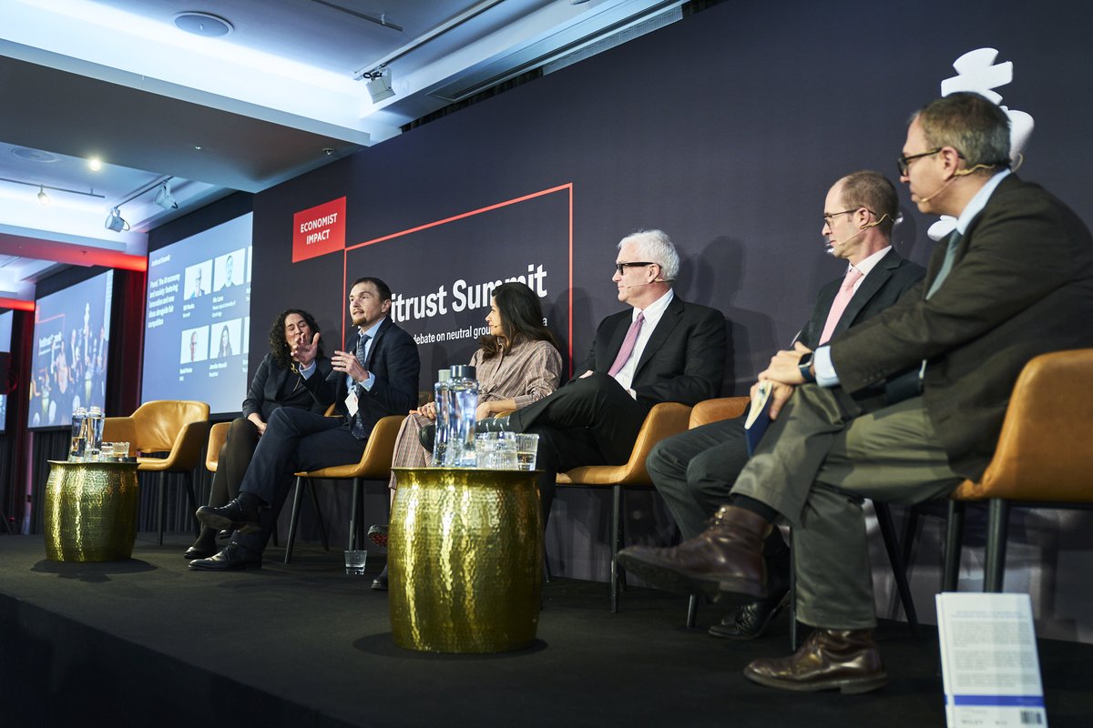 Economist Impact events (@economistevents) on Twitter photo A great panel session at #EconAntitrust moderated by <a href="/kncukier/">Kenneth Cukier</a> exploring how AI-driven innovations are making advances in the fields of climate change, drug discovery and quantum technology with <a href="/BRGexpert/">BRG</a> <a href="/GoogleDeepMind/">Google DeepMind</a> <a href="/MSFTIssues/">Microsoft On the Issues</a> <a href="/niclane7/">nic lane</a> <a href="/natashaloder/">Natasha Loder 🦋🐝</a> #antitrust A great panel session at #EconAntitrust moderated by <a href="/kncukier/">Kenneth Cukier</a> exploring how AI-driven innovations are making advances in the fields of climate change, drug discovery and quantum technology with <a href="/BRGexpert/">BRG</a> <a href="/GoogleDeepMind/">Google DeepMind</a> <a href="/MSFTIssues/">Microsoft On the Issues</a> <a href="/niclane7/">nic lane</a> <a href="/natashaloder/">Natasha Loder 🦋🐝</a> #antitrust