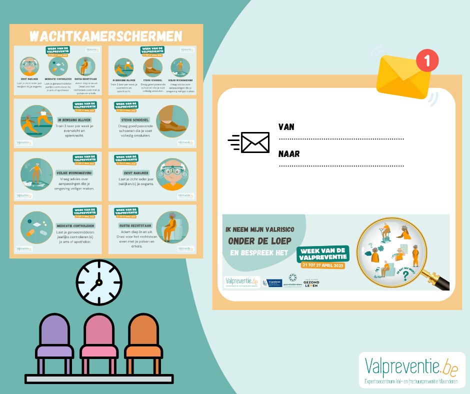 valpreventie (@valpreventie_be) on Twitter photo Informeer patiënten/bezoekers op visuele manier in de wachtruimte. Wachtkamerschermen geven toegankelijke tips rond valpreventie. Of voeg eenvoudig e-mail banner toe om valpreventie op de radar te zetten.
valpreventie.be/week-van-de-va…
#WeekvandeValpreventie2025 #WvdV2025 <a href="/KoenMilisen/">Koen Milisen</a> Informeer patiënten/bezoekers op visuele manier in de wachtruimte. Wachtkamerschermen geven toegankelijke tips rond valpreventie. Of voeg eenvoudig e-mail banner toe om valpreventie op de radar te zetten.
valpreventie.be/week-van-de-va…
#WeekvandeValpreventie2025 #WvdV2025 <a href="/KoenMilisen/">Koen Milisen</a>