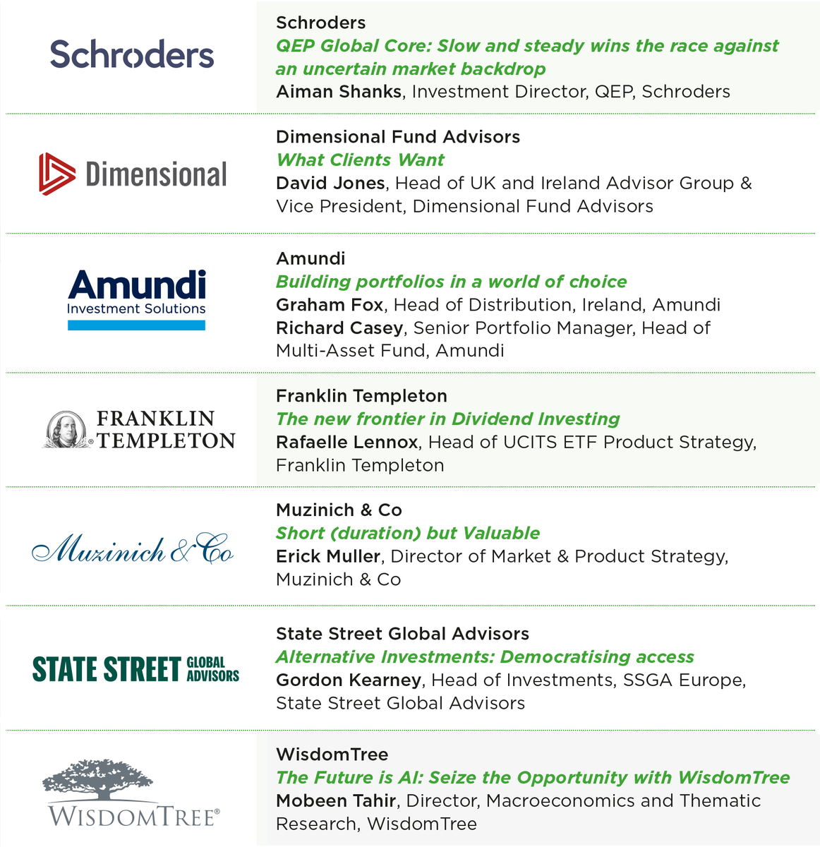 LET'S TALK #INVESTMENTS 2025, <a href="/killasheehotel/">Killashee</a> , next Thursday 6th March.

REGISTRATION IS CLOSING on MONDAY!

FOR FINANCIAL INTERMEDIARIES ONLY.

Full details and registrations: letstalkinvestments.ie

#LTInvest2025 #investmentmanagers #globalinvesting #ireland