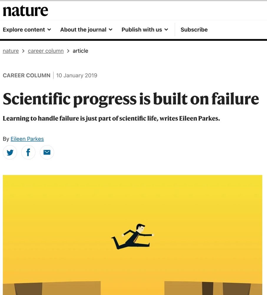 New discoveries often require leaps in the dark.

Such leaps may be inhibited by fear of failure.