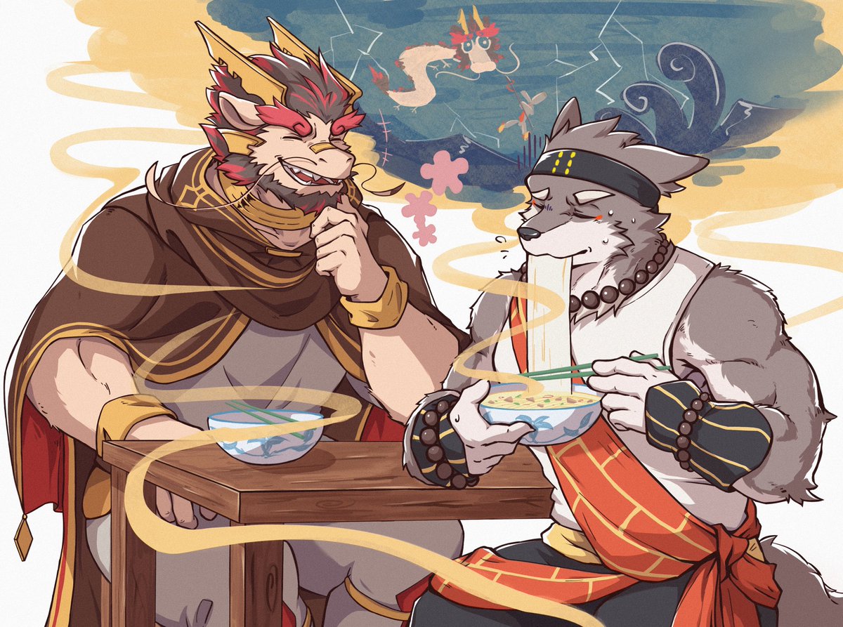 Bo_ranus's tweet photo. “对了，这种加了酸辣藕丁的龙筋面，其实有个专门的称呼，你猜猜看是啥。”
“…哪吒闹海？”
“哈哈，不愧是你，一下就猜对了”

#ThreefoldRecital  #三相奇談 https://t.co/vFyZsWbZGj