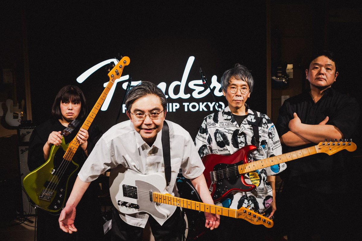 Fender_Official's tweet photo. #FenderFlagshipTokyo:  #向井秀徳 率いる #ZAZENBOYS 
 (@MatsuriStudio) を迎えて本日開催されたスペシャルイベント！

軽妙なトークと豪華なパフォーマンスで大盛況のうちに幕を閉じた本日の様子は、後日 #FenderNews にて公開予定！

お楽しみに！ https://t.co/z0hof6rZ4X