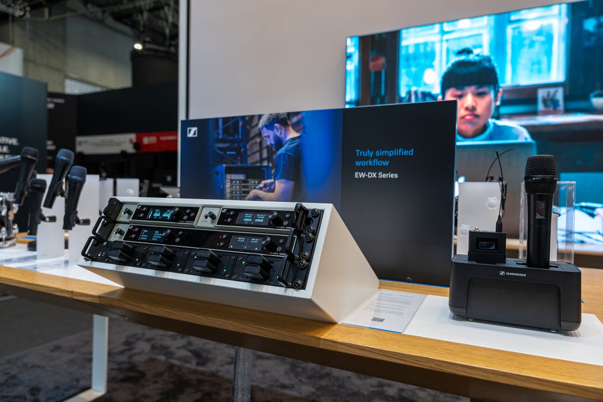 Sennheiser's tweet photo. ⏪ Throwback to @ISE_Show earlier this month. Ready to scale and simplify your professional workflow with #EWDX?

See all of EW-DX's benefits &amp; tech specs ➡️ https://t.co/rv8EgHdPAC https://t.co/ZwfXEEnZ6d