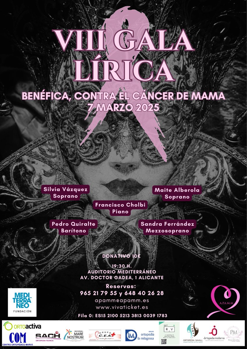 isabial_iis's tweet photo. #Solidaridad #Apamm
🌟 ¡Únete a la VIII Gala Lírica Solidaria Contra el Cáncer de Mama! 🌟
📅 Viernes, 7 de marzo
⏰ 19:30 h
📍 Auditorio del Aula de Cultura de Alicante
Consigue tu entrada 👉 https://t.co/f7il4xh45y https://t.co/vOgMscB0Dg