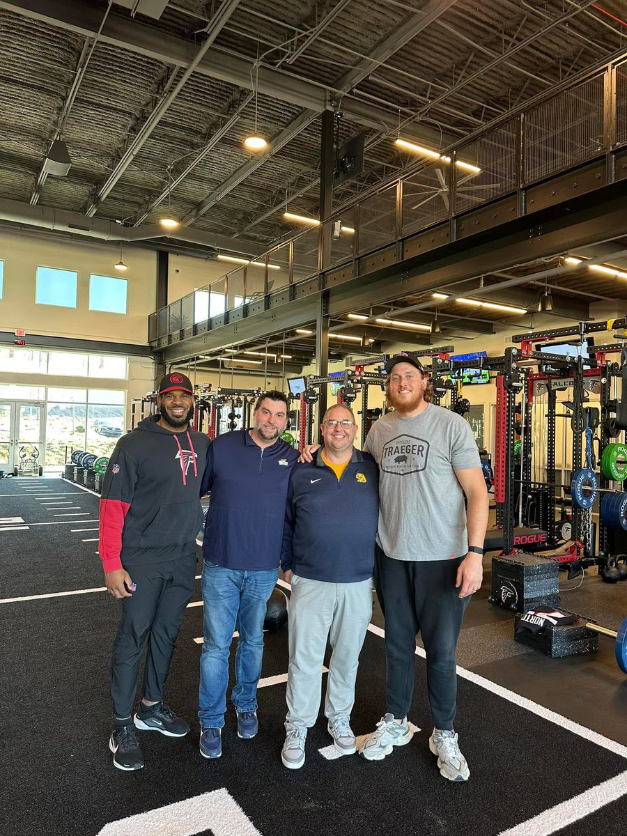 Whitmer Principal Bell and Whitmer Virtual Associate Principal Simmons visited Kevin Koger and Storm Norton at the Atlanta Falcons training facility. Both are amazing athletes, fathers and men. How awesome to see all the work they put in &amp; what it has led to! 
Once a Panther…