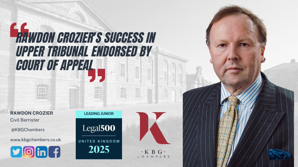 KBGChambers's tweet image. Rawdon Crozier's Success in Upper Tribunal Endorsed by Court of Appeal
Yesterday (26 February 2025) the Court of Appeal  dismissed the appeal from the Upper Tribunal in Plymouth Community Homes v Crisplane Ltd [2024] UKUT 15 (LC).
kbgchambers.co.uk/news/rawdon-cr…