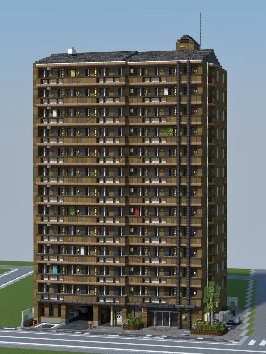 マンション
——-[丘雲市 No.678棟目]———- 
#minecraft建築コミュ #Minecraft