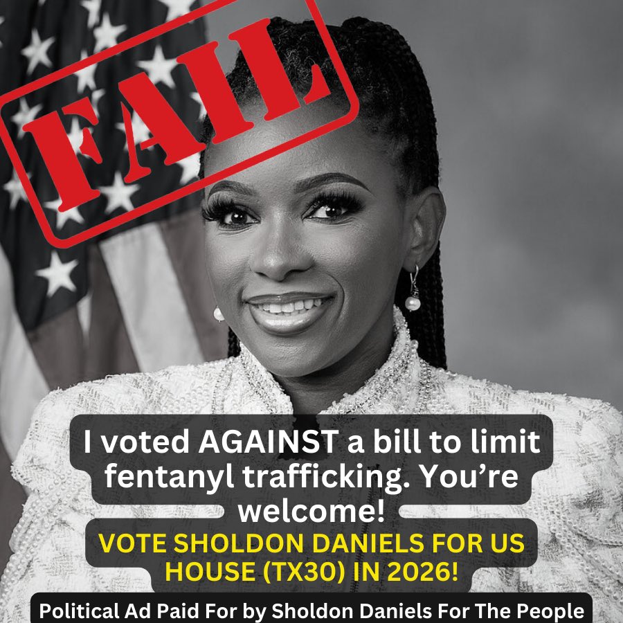 SholdonDaniels's tweet image. Vote for me in 2026 and send Jasmine Felicia Crockett packing!