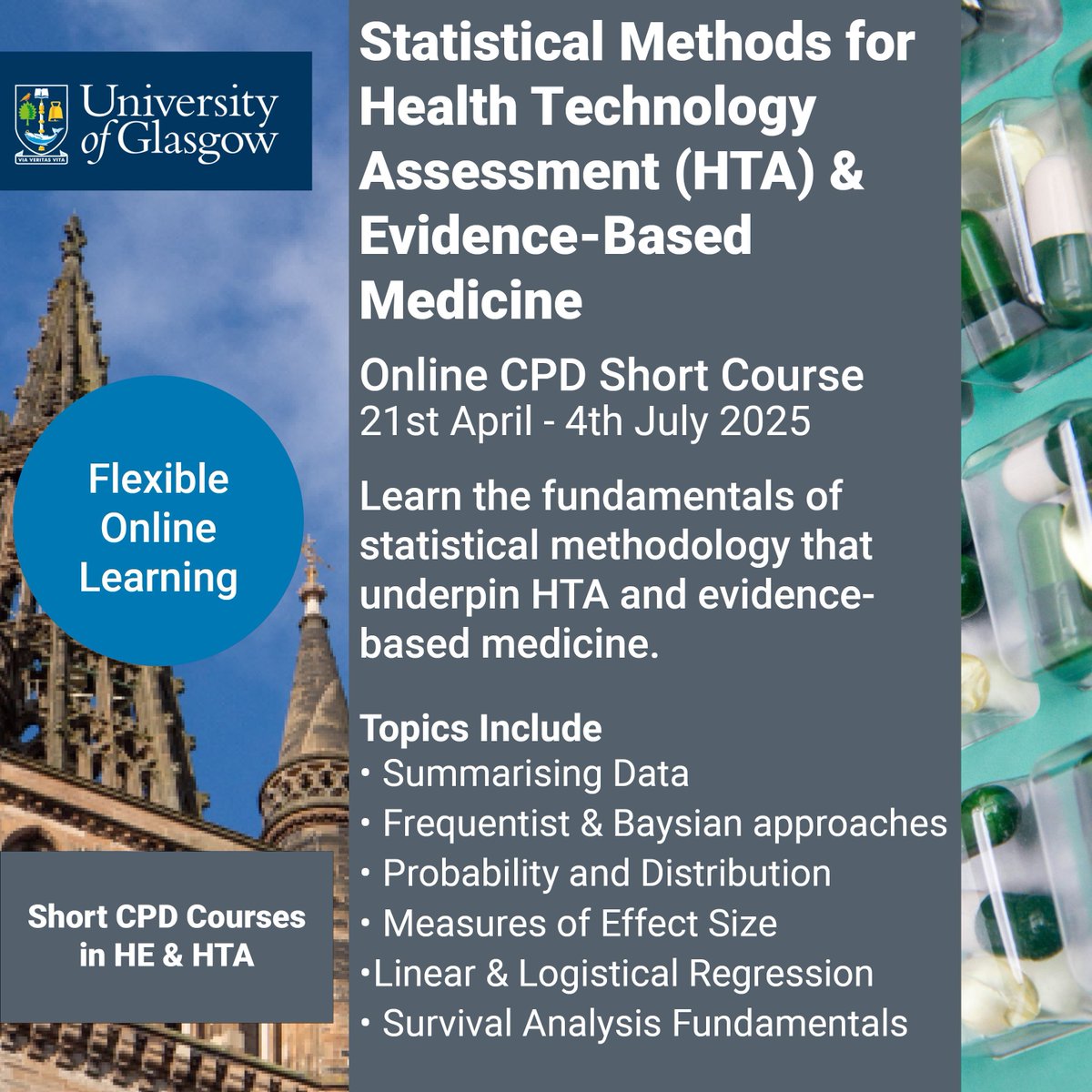 Master the stats behind HTA &amp; evidence-based medicine with our online short course.  📊💡 

Register here: buff.ly/3CDm3sB