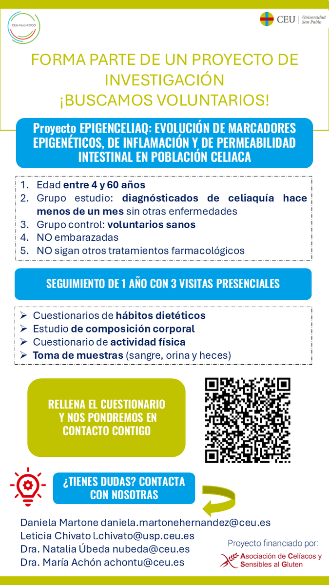 CeliacosMadrid (@celiacosmadrid) on Twitter photo ¿Llevas menos de un mes diagnosticado?
Pues puedes participar en este proyecto de investigación que están llevando a cabo en <a href="/USPCEU/">Universidad CEU San Pablo</a>
celiacosmadrid.org/la-asociacion/…
#Investigación #enfermedadcelíaca #dietasingluten #singluten #glutenfree ¿Llevas menos de un mes diagnosticado?
Pues puedes participar en este proyecto de investigación que están llevando a cabo en <a href="/USPCEU/">Universidad CEU San Pablo</a>
celiacosmadrid.org/la-asociacion/…
#Investigación #enfermedadcelíaca #dietasingluten #singluten #glutenfree