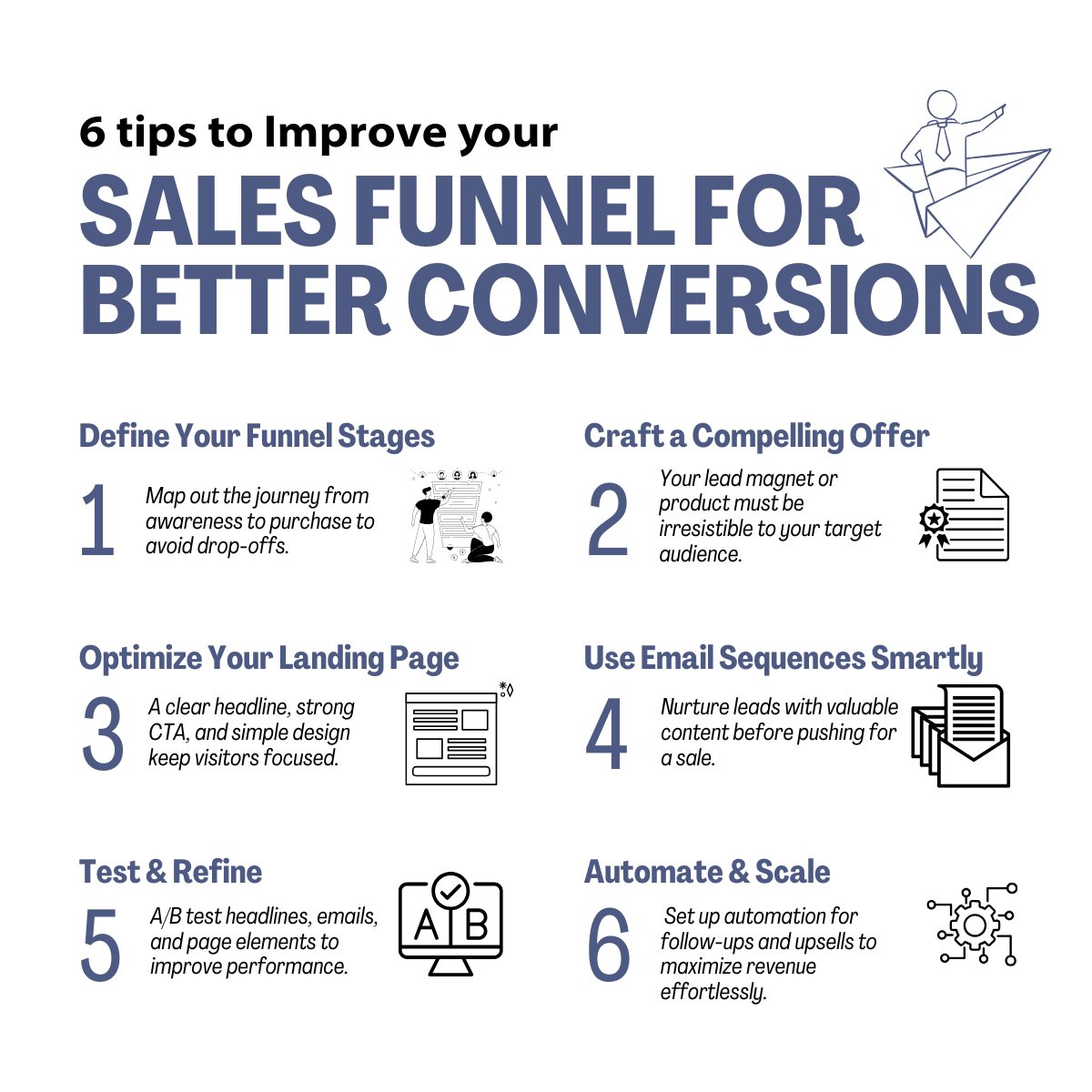osintechy's tweet image. Struggling to get better results from your sales funnel?
These 6 simple yet powerful tips can help you optimize your funnel for higher conversions!
Which tip do you need to focus on the most?
#SalesFunnel #MarketingTips #FunnelOptimization