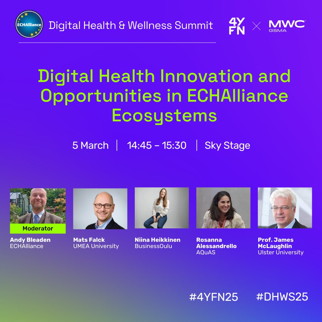 💡 How are regional ecosystems shaping the future of digital health?

5 March  | 14:45 - 15:30 CET | #DHWS25 at <a href="/4YFN_MWC/">4YFN</a> 

🎟️ ECHAlliance members-  claim comps tickets—contact iman@echalliance.com.

 echalliance.com/events-health-…
