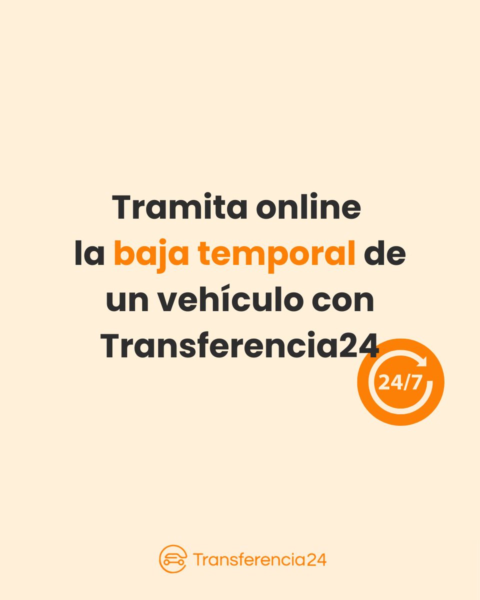 🚗 ¿Necesitas dar de baja tu vehículo temporalmente? 📄✅

La baja temporal de un vehículo tiene una duración máxima de 1 año.

🔗 Realiza este trámite de forma rápida y 100% online en nuestra web! 👉 transferencia24.com/dar-de-baja-te…

#BajaTemporal #gestoriaonline #transferenciavehiculo