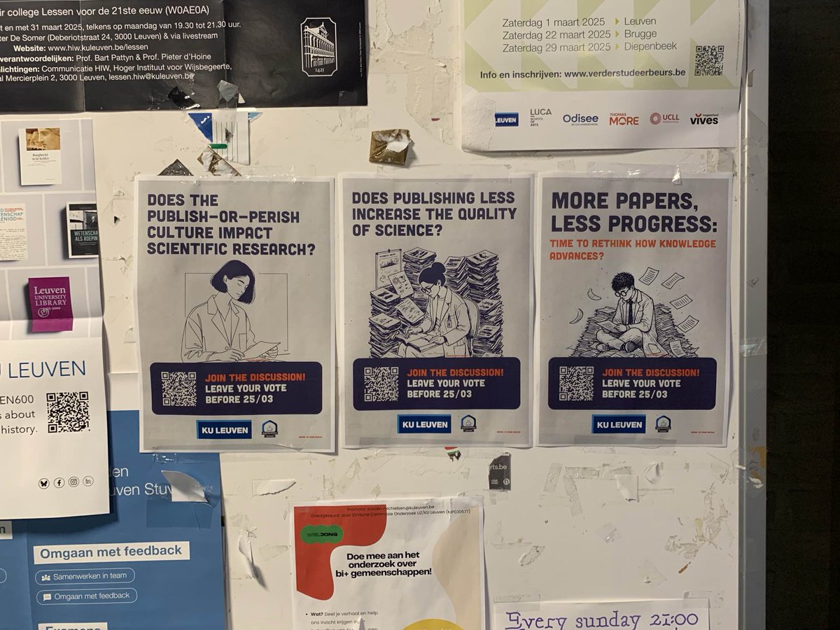 Hey KU Leuven! 📢

Spot our posters around campus, scan the QR code, and share your thoughts on scientific progress. Snap a pic and share it with your research group. 📸

Join us for the survey results at our next club meeting on 26/3! 🚀

#KULeuven #OpenScience #journalclub