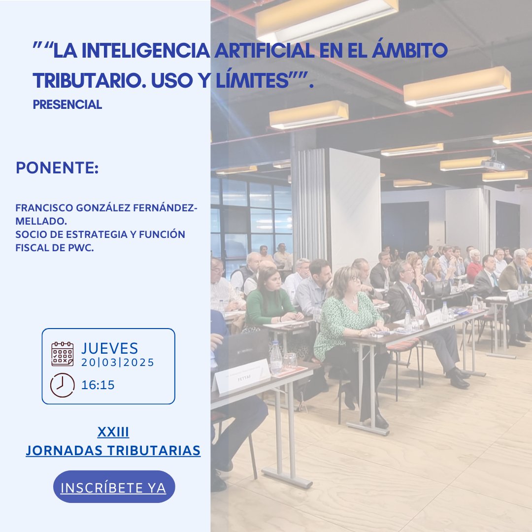 XXIII Jornadas Tributarias ASEFIGET.

📢 Un evento imprescindible 📢

En esta primera ponencia exploraremos cómo la IA está transformado la gestión tributaria.

Este es un evento que no puedes dejar pasar.🌍

Inscripciones y PROGRAMA COMPLETO:

asefiget.com/eventos/xxiii-…