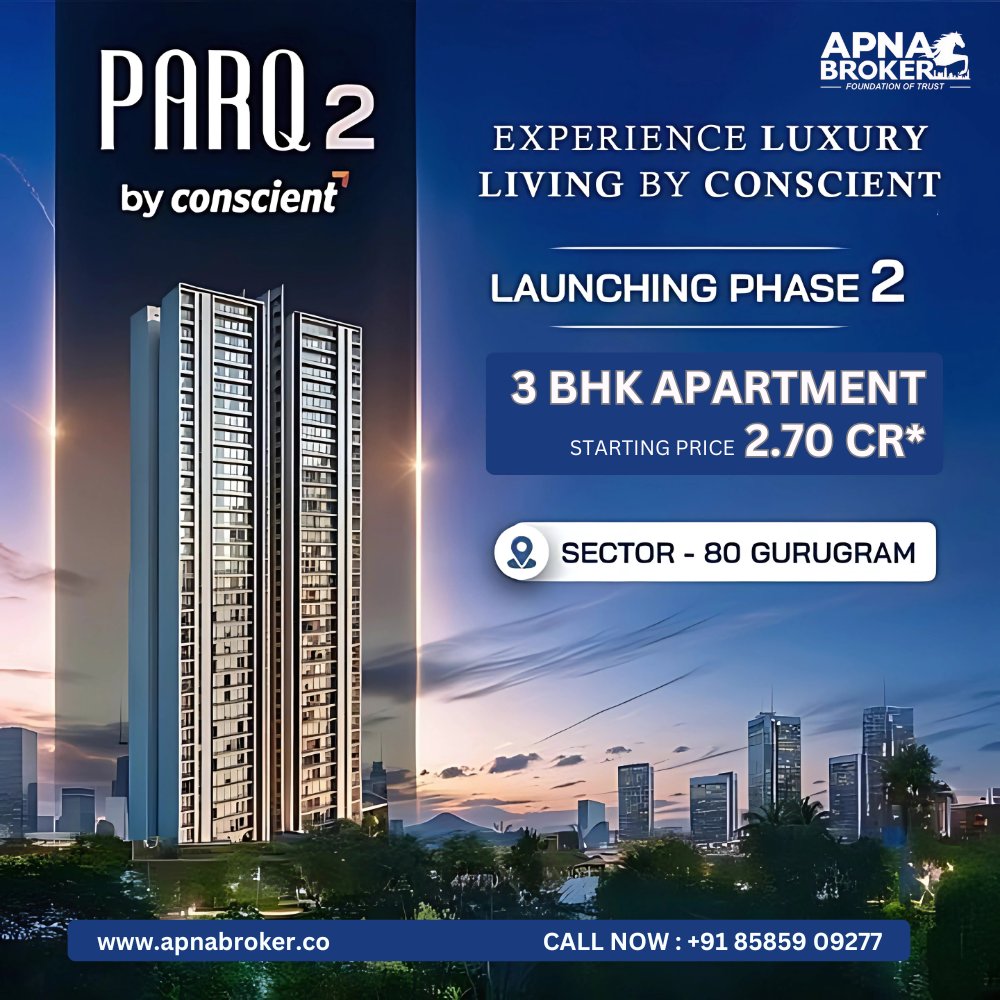 apnabroker's tweet image. Conscient Launching Soon! Luxurious 3 &amp;amp; 4 BHK Highrise Apartments
3 BHK ₹2.70 Cr* onwards

#3bhk #apnabroker #conscientparq #sector80 #gurgaon #sector80gurgaon #apartment #flat #flatforsale #luxurylifestyle #luxuryhomes #home