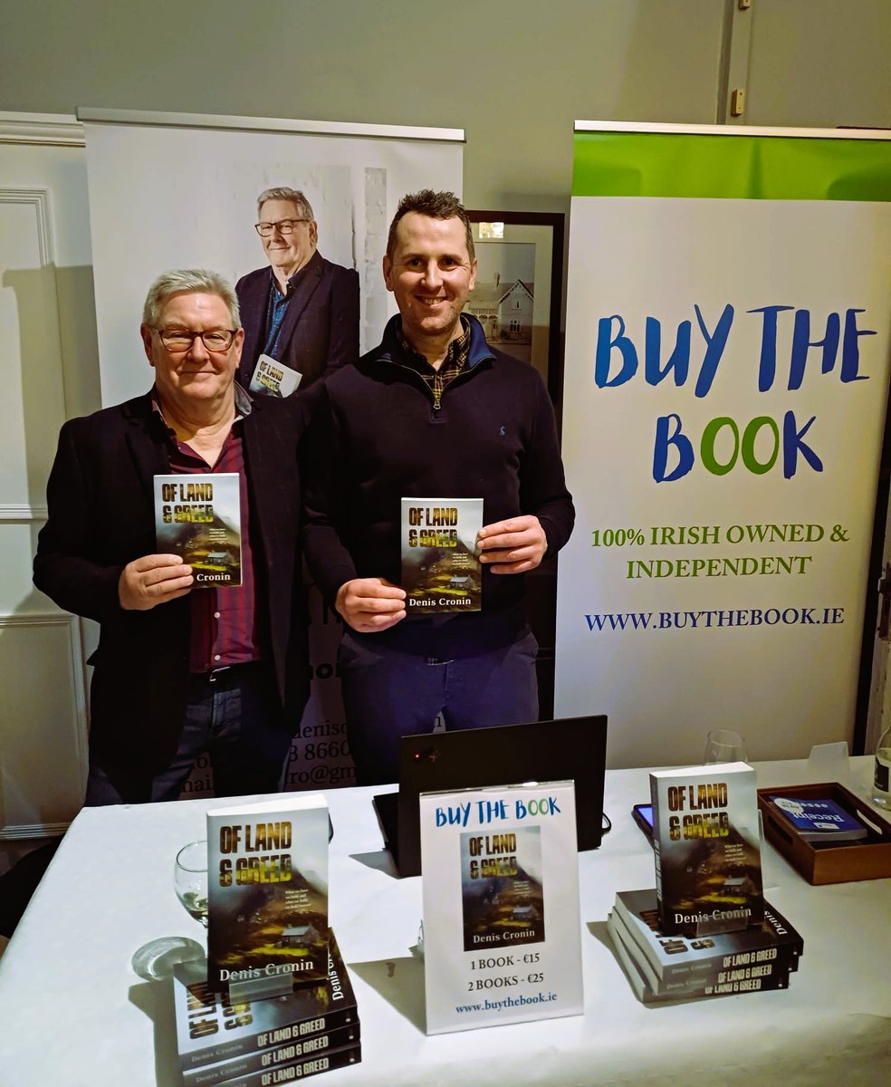 Congratulations to Denis Cronin who launched his book 'Of Land and Greed' last week in Cork.

We were delighted to attend the launch and manage sales on behalf of Denis and meet his publisher Orla Kelly.

The event was a major success with over 100 people in attendance✨