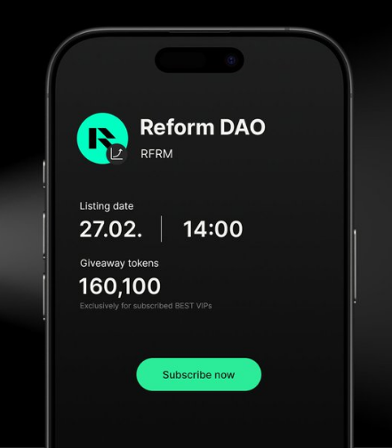 🚀 ReformDAO ($RFRM) is now LIVE on BitPanda! 🎉

The first decentralized market-making DAO just got even bigger! With $8B+ trading volume &amp; 250M+ trades, $RFRM is changing the game.

💰 Earn from trading rebates, buybacks &amp; our AI-powered liquidity tools!

🔹 Join the