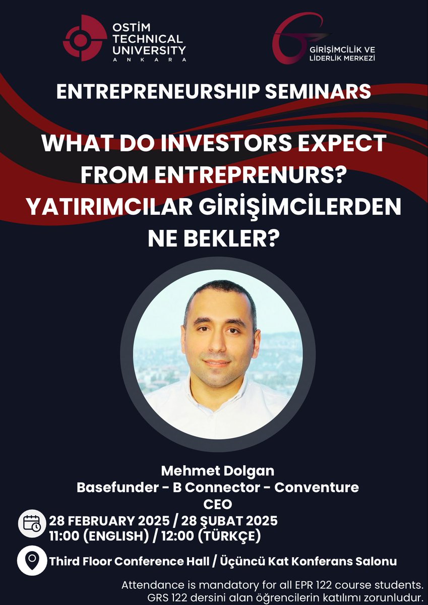 Girişimcilik ve Liderlik Merkezi (@ostimtechglm) on Twitter photo 