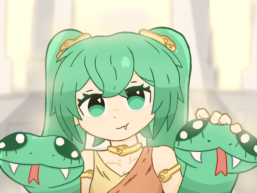 OrHiub's tweet image. Medusa Miku #art #Vocaloid #Miku