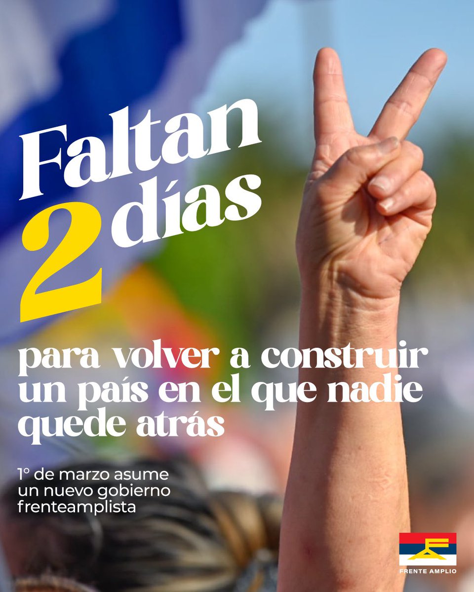 Se siente en las calles, en las casas, en los corazones🔴🔵⚪️✨

La esperanza vuelve a ser bandera❤️‍🔥

Un nuevo tiempo comienza y será uno en el que nadie quede atrás✌️🇺🇾