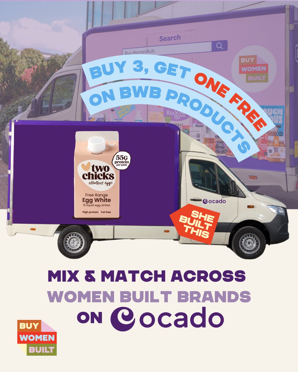 We’re excited to be part of an exclusive Buy 3, Get 1 Free offer alongside many other incredible <a href="/BuyWomenBuilt/">BuyWomenBuilt</a>  brands, thanks to <a href="/OcadoUK/">OcadoUK</a>! 💜🛒 Head to ocado.com and search ‘buy women built’ to shop, save, and support female founded brands this #IWD.