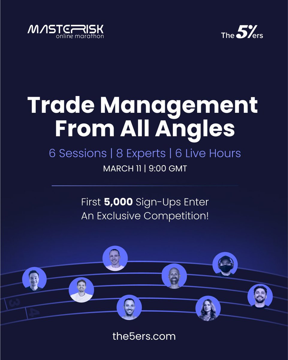 Sunshine_godson's tweet image. The MasteRisk Marathon is now available, a trade management event where you can learn priceless lessons from leading industry professionals! 

📈✨ 🚨Watch out, early birds! A special trading competition with fantastic prizes will be open to the first 5,000 traders!