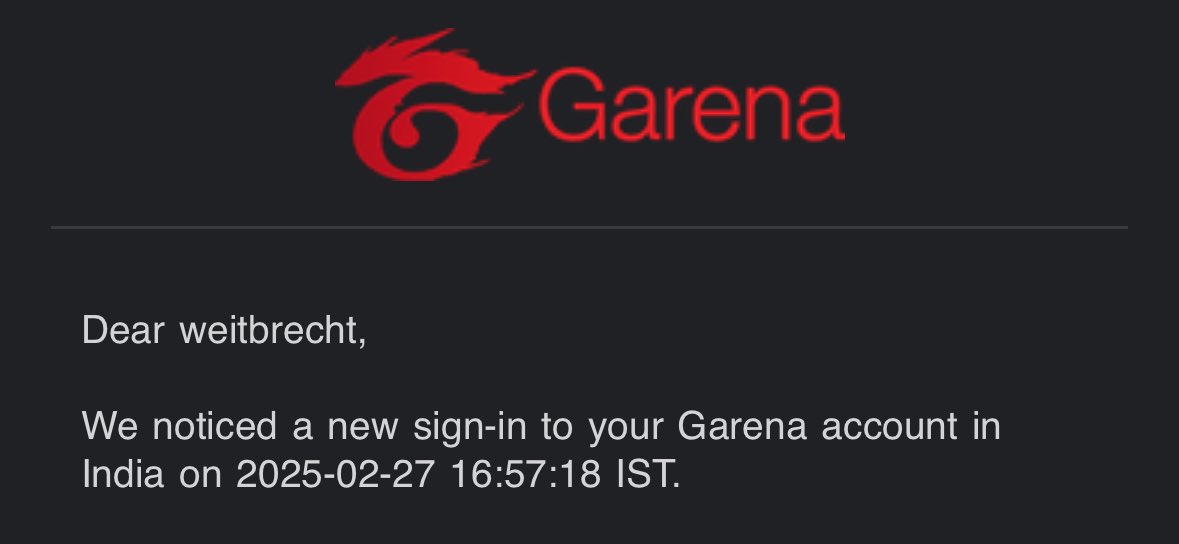 I gave one of my garena accounts to a an India pro-team around 2-3 years ago. 🤣 I still get notifications when people log-in to it. ☺️ I'm happy you guys are putting it to good use 🫶