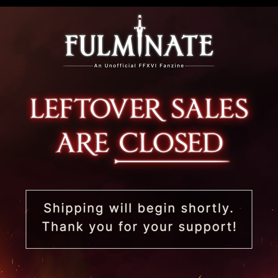 ❤️‍🔥 LEFTOVER SALES ARE OFFICIALLY CLOSED! ❤️‍🔥 

All leftover packages will begin shipping out shortly. Thank you all so much for your support for our project!