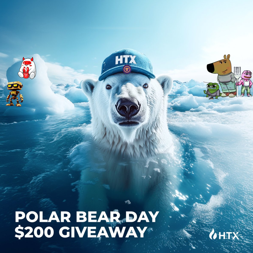 HTX_Global's tweet photo. ❄️Happy #PolarBearDay with HTX! 

$200 Giveaway: 
🐻‍❄️Scare a bear, bull post your top crypto
🐻‍❄️Like + RT + Tag a friend
🐻‍❄️Follow @HTX_Global, winners will get a DM!

10 will share $200, Good Luck! https://t.co/NKR4HmoG9v