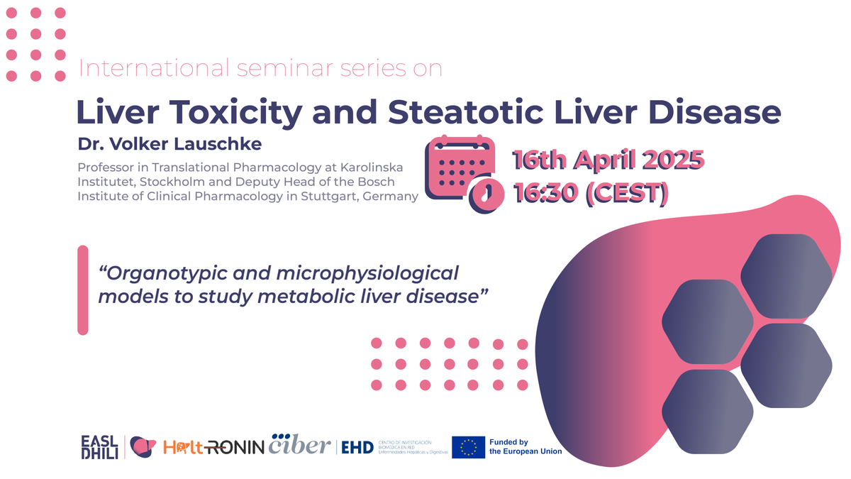 EASLDHILIconsortium (@easldhili) on Twitter photo ๐กSAVE THE DATE!
๐๏ธ Wednesday, 16th April 2025 โฑ๏ธ16:30 (CEST) #InternationalSeminarSeriesonLiverToxicityandSteatoticLiverDisease with ๐๐จ๐ฅ๐ค๐๐ซ ๐๐๐ฎ๐ฌ๐๐ก๐ค๐
๐Register here: bit.ly/4hXCqQg
<a href="/HaltRONIN22/">Halt-RONIN EU project</a> <a href="/_ibima/">IBIMA Plataforma BIONAND</a> <a href="/lilydaramd/">Lily Dara</a> <a href="/EASLnews/">EASLnews</a> @CIBERehd ๐กSAVE THE DATE!
๐๏ธ Wednesday, 16th April 2025 โฑ๏ธ16:30 (CEST) #InternationalSeminarSeriesonLiverToxicityandSteatoticLiverDisease with ๐๐จ๐ฅ๐ค๐๐ซ ๐๐๐ฎ๐ฌ๐๐ก๐ค๐
๐Register here: bit.ly/4hXCqQg
<a href="/HaltRONIN22/">Halt-RONIN EU project</a> <a href="/_ibima/">IBIMA Plataforma BIONAND</a> <a href="/lilydaramd/">Lily Dara</a> <a href="/EASLnews/">EASLnews</a> @CIBERehd