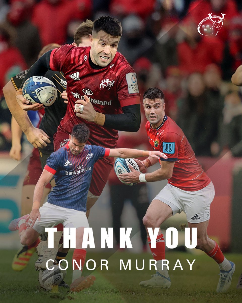 Conor Murray has announced that he will depart Munster Rugby at the end of the season to pursue a playing opportunity abroad.

Thank you Conor for an incredible 15 years in red! 🙌

#SUAF 🔴 | #ThankYouConor
