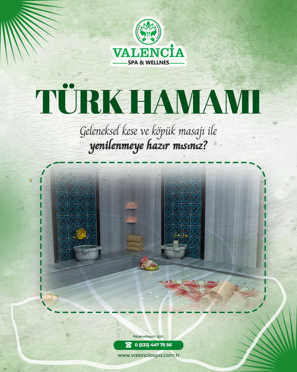 valenciawellnes's tweet photo. VALENCIA SPA &amp; WELLNESS

TÜRK HAMAMI

Geneleksel kese ve köpük masajı ile uenelenmeye hazırmısınız!

📍 Detaylı bilgi için: https://t.co/VWV7TyWAFH
📞 05334477556

#ValenciaSpa #wellness #masaj #hamam #kese #köpükmasajı #spakeyfi #istanbulspa #atasehir #istanbul https://t.co/VQ5n3UcfkC