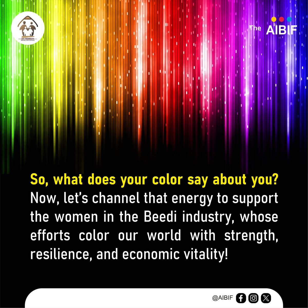 BeediLivelihood's tweet image. What’s your color? And how do you see its impact on beedi workers? Let’s talk! 👇✨
Every shade tells a story, just like the women in the beedi industry – painting the world with strength, resilience, and economic vitality.

#ColorPersonality #BeediLivelihood #SupportWomen