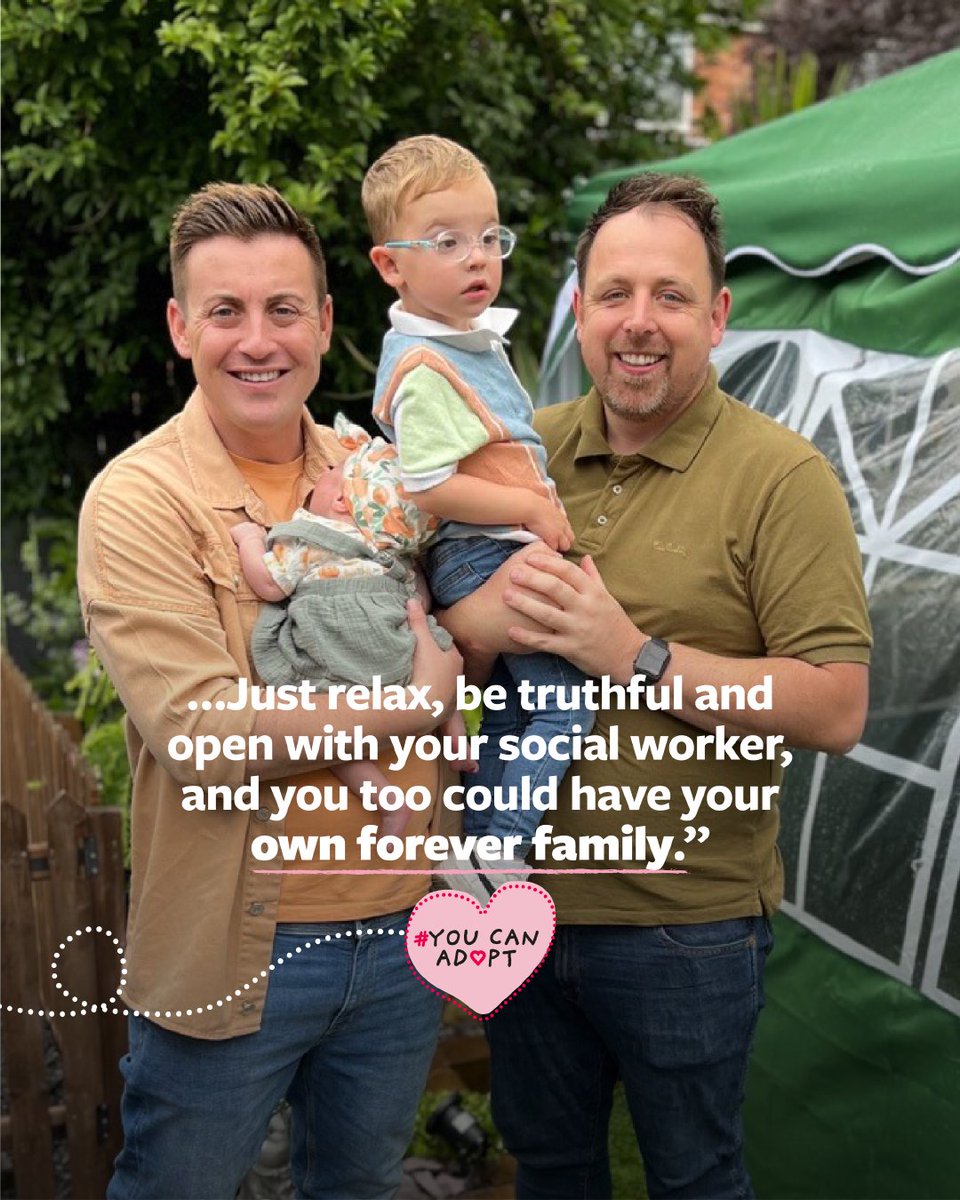 Youcanadopt's tweet image. Steven and Robbie have been through the adoption process twice, with Josh in 2021 and Samantha two years later.
They say adoption is the most rewarding thing they’ve ever done ❤️
Is adoption something you’re considering?
Visit youcanadopt.co.uk 🔗
#YouCanAdopt