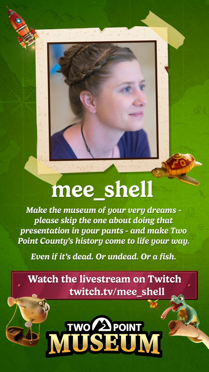 🔴 [LIVE] It is time to become my own museum curator in the brand new Two Point Museum! #ad

Game launches 4th March but play today
with the Explorer Edition bit.ly/meeshellMuseum

Thanks to <a href="/TwoPointStudios/">Two Point Museum🦕💚</a> and <a href="/SEGA/">SEGA</a> for making the exhibit of my dreams!