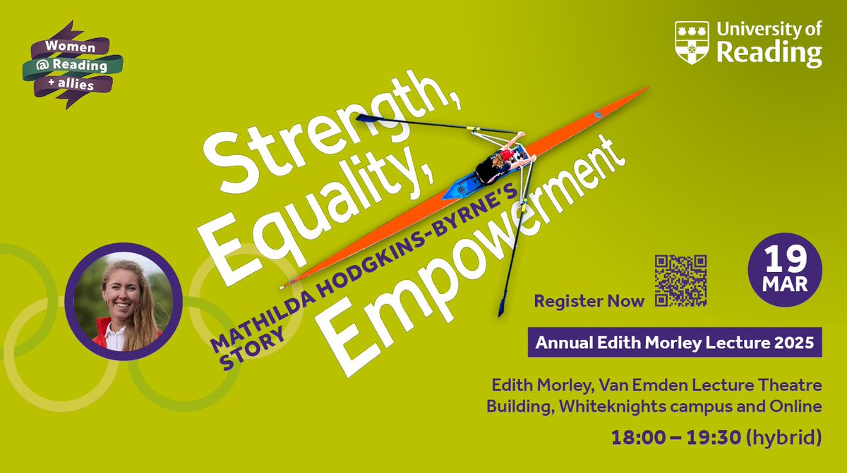 Next month, our friends at <a href="/UniofReading/">Uni of Reading</a> are hosting the annual Edith Morley lecture, featuring Mathilda Hodgkin-Byrne. For more info and to book please visit eu1.hubs.ly/H0h5G1K0
#Rowing