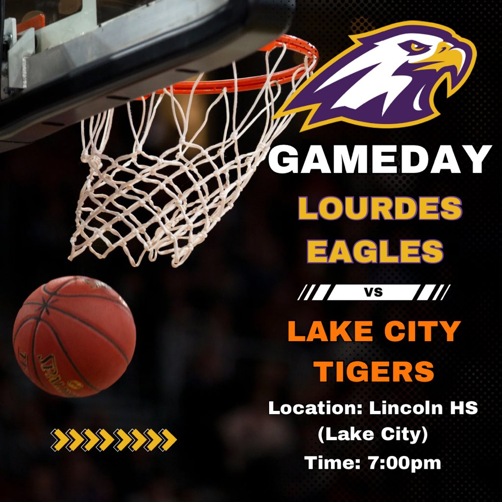 Lourdes Boys Basketball (@lhs_bbb) on Twitter photo 🚨 GAMEDAY 🚨
🏀 Lourdes Eagles (3-21) 🆚 Lake City Tigers (16-9)
⏰ 7:00pm
🏆 Section 1 AA Playoffs 
📍Lincoln HS - Lake City
🖥️ Watch here
fan.hudl.com/United-States/…
#LetsFly 🦅 🚨 GAMEDAY 🚨
🏀 Lourdes Eagles (3-21) 🆚 Lake City Tigers (16-9)
⏰ 7:00pm
🏆 Section 1 AA Playoffs 
📍Lincoln HS - Lake City
🖥️ Watch here
fan.hudl.com/United-States/…
#LetsFly 🦅