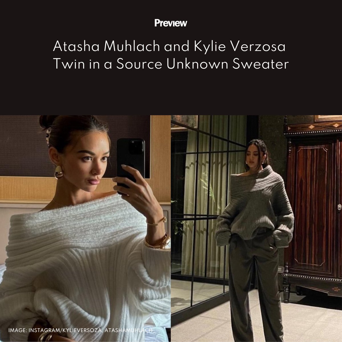 previewph's tweet image. When two style stars wear the same sweater, you know it’s a must-have! #AtashaMuhlach and #KylieVerzosa prove that the Becca pullover from #SourceUnknown is the perfect mix of cozy and chic. Shop their exact sweater here: tinyurl.com/yck35dha