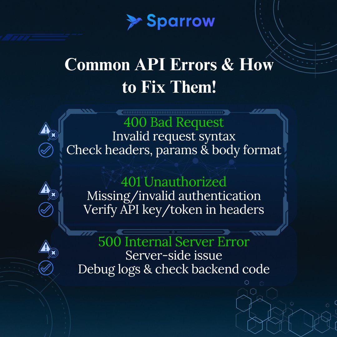 Sparrow_API's tweet image. "APIs can be tricky, but Sparrow makes debugging easier. Try it today! 🚀"
🔗 #DebuggingNightmare #APIErrors #SparrowForDevs #DevLife