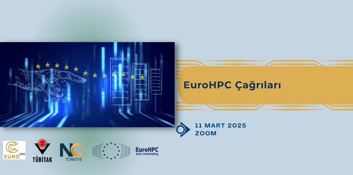 EuroCC_Turkey's tweet image. 🚀 EuroHPC Erişim Çağrıları Bilgi Günü’ne davetlisiniz!
HPC projelerinize destek arıyorsanız, EuroHPC erişim çağrıları hakkında bilgi almak için etkinliğimize katılın.
📅 11 Mart 2024 | Çevrim içi
🔗 indico.truba.gov.tr/event/200/
HPC kaynaklarına erişim için fırsatları kaçırmayın!