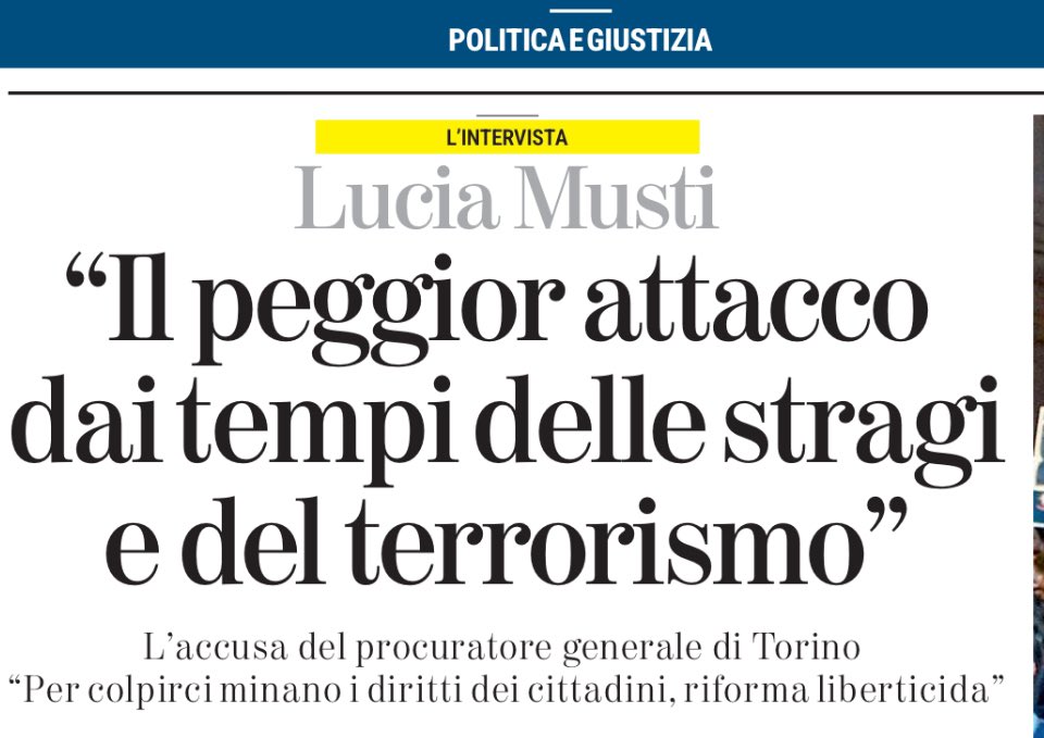 C'è modo e modo di criticare la separazione delle carriere. Che un alto magistrato metta la riforma sullo stesso piano di stragi e terrorismo e' agghiacciante