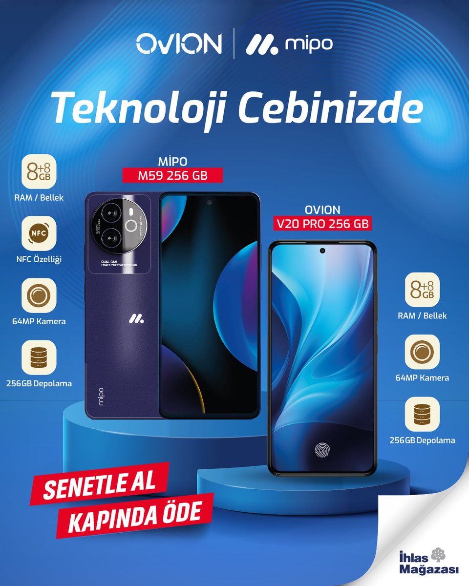 ihlaspazarlama's tweet image. Teknoloji Cebinizde!
Ovion ve Mipo akıllı telefonlar, yüksek performans ve geniş depolama alanıyla tüm İhlas Mağazaları’nda. 444 49 49 
#Ovion #Mipo #İhlasMağazası