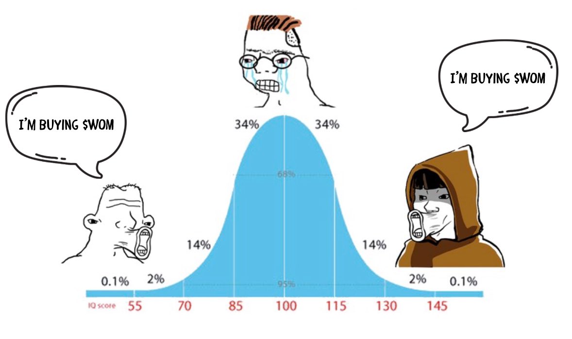 The strength $WOM is showing right now in the current market is extremely rare. A coin that goes up whilst the market is down and continues to hold support without dumping.

Just imagine what it'll do when $SOL shows signs of strength again.