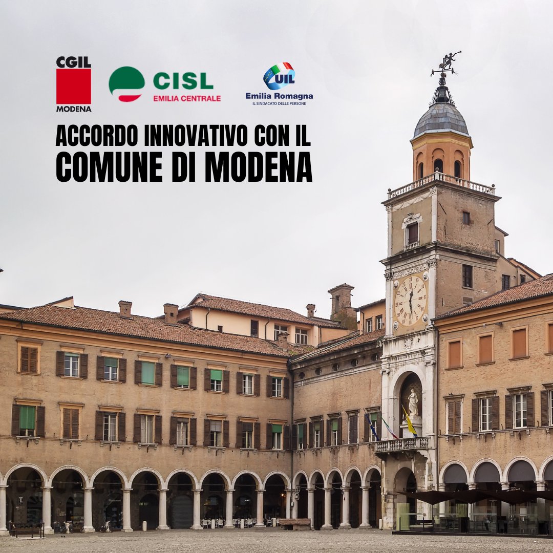 🟥 CGIL, CISL, UIL: ACCORDO INNOVATIVO CON IL COMUNE DI MODENA
Equità fiscale, casa, lavoro, welfare, mobilità: ora si passi alla fase operativa
Leggi tutto 👉 cgilmodena.it/?p=97207

<a href="/danieledieci/">daniele dieci</a> <a href="/PinelliFederica/">federica pinelli</a> <a href="/cgilnazionale/">CGIL Nazionale</a> <a href="/ERCGIL/">CGIL Emilia-Romagna</a> <a href="/collettiva_news/">Collettiva</a>