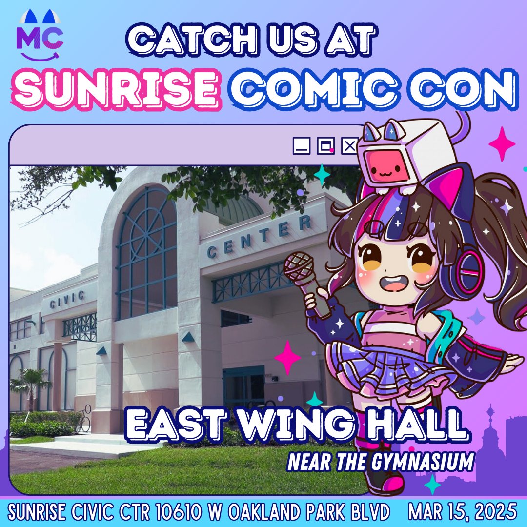 🎉 Guess what, MiraiCon fam? 🎉

MiraiCon will be at Sunrise Comic Con on Saturday, March 15th! 🌟

Come hang out with us, learn all about MiraiCon, and maybe even score some awesome swag! 🎁💫 

🗺️ In East Wing Hallway #306
Can’t wait to be together again! 😎✨

#MiraiCon