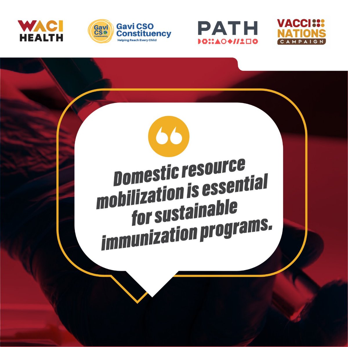 Cynthia Katanu (@katanu_k9853) on Twitter photo While external funding remains important, it is unsustainable in the long run—African
governments must increase domestic financing for immunization.
#TheVacciNationsCampaign
#ImmunizationForAll
<a href="/WHOAFRO/">WHO African Region</a> <a href="/gavi_csos/">Gavi CSO Constituency</a> <a href="/PATHtweets/">PATH</a> <a href="/WACIHealth/">WACI Health</a> While external funding remains important, it is unsustainable in the long run—African
governments must increase domestic financing for immunization.
#TheVacciNationsCampaign
#ImmunizationForAll
<a href="/WHOAFRO/">WHO African Region</a> <a href="/gavi_csos/">Gavi CSO Constituency</a> <a href="/PATHtweets/">PATH</a> <a href="/WACIHealth/">WACI Health</a>