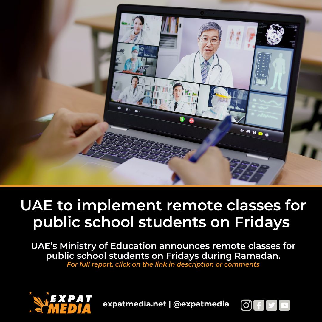 ExpatMediaUAE's tweet photo. Public school students will attend distance learning on Fridays during Ramadan.
Details: https://t.co/9A4qitFIDG
#UAE #Ramadan #DistanceLearning #remoteclasses #expatmedia https://t.co/xlDxBkMonj