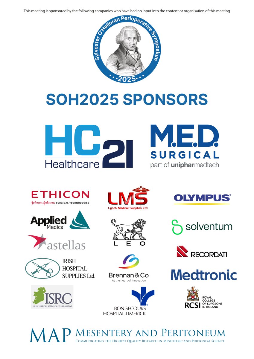 We have a Packed Programme at this years #SOH2025 
Thanks to all our sponsors without who this perioperative event cannot happen.