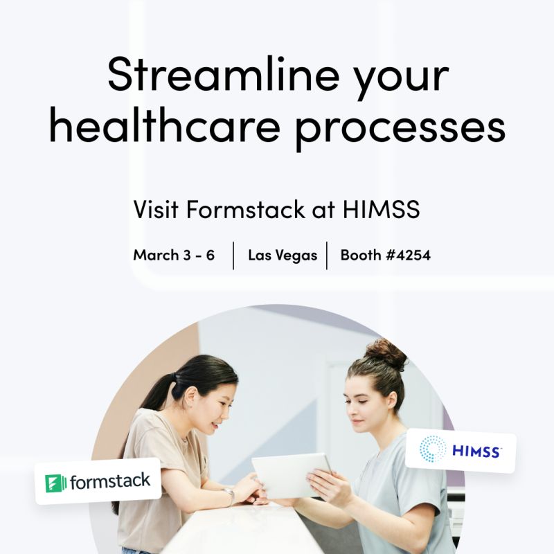 Formstack's tweet image. 🚀 Purpose-built to Make Life Easier for IT: Formstack Streamline is coming…
Say goodbye to missing information and duplicate data. 🤯 Come visit us at HIMSS to be the first to see a live demo. We’ll be at 4254 all week. Come say hi and get ready to streamline your world.